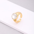 Shangjie oem anillo cuivre en verre cristal anneau coloré rerto couleur diamant mode sonnerie ouverte fiançailles